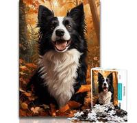 Puzzle per adulti Border Collie caduto 1000 pezzi per adulti e adolescenti gioco stimolante e interazione tra genitori e figli in famiglia (26x38cm)