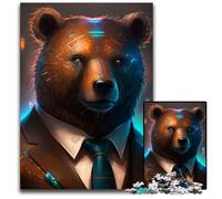 Puzzle per adulti Boss Orso Bruno 1000 pezzi Puzzle per adulti Perfetto per la casa o l'ufficio Decorazione, Ideale regalo di Natale 26X38CM/10,23x14,96 pollici