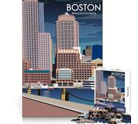 Puzzle per adulti "Boston Massachusetts Art" da 1000 pezzi, stimolante per la concentrazione, ideale per una fuga rilassante, con incastri a scomparsa e un regalo premuroso (50x75cm)