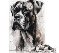 Puzzle per adulti Boxer, cane fedele compagno, 1000 pezzi, puzzle per adulti, regali di Babbo Natale segreto, 1000 pezzi (75x50 cm)