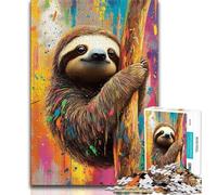 Puzzle per adulti Bradipo che si arrampica sugli alberi 1000 pezzi per adolescenti regali giocattoli giochi educativi antistress migliora l'amore tra coppie (26x38cm)