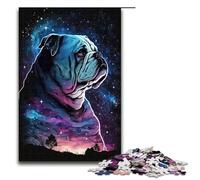 Puzzle per adulti Bulldog 1000 pezzi puzzle in legno per bambini dai 14 anni in su decorazione per la casa 75x50 cm