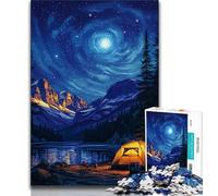 Puzzle per adulti "Campeggio sotto il cielo notturno" 1000 pezzi interessante interazione genitore-figlio per ridurre lo stress (26x38cm)