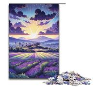 Puzzle per adulti "Campi di lavanda in Provenza Francia" da 1000 pezzi puzzle in legno per adulti e bambini dai 12 anni in su giocattolo educativo 1000 pezzi (38x26 cm)