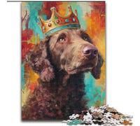 Puzzle per adulti Cane con corona, giocattoli educativi ideali come regalo per tutta la famiglia dai 14 anni in su (dimensioni 50x75cm)