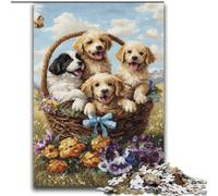 Puzzle per adulti "Cane nel cesto di fiori" da 2000 pezzi, gioco stimolante e gioco per famiglie, collezione di artisti, belle arti per bambini dai 14 anni in su (70x100cm)