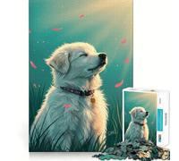 Puzzle per adulti "Cane sereno al sole", 1000 pezzi, rompicapo, rilassante, con schema di montaggio, ideale come regalo di Babbo Natale (38x52cm)