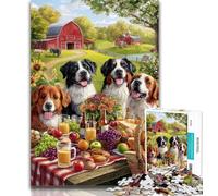 Puzzle per adulti "Cani durante un picnic", 1000 pezzi, per adolescenti, regali, giocattoli, giochi educativi, antistress, migliora l'amore tra coppie, 50x75cm