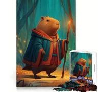 Puzzle per adulti "Capybara Wizard in the Forest" da 1000 pezzi, esercizio cognitivo, divertimento rilassante, bordi lisci, regalo festivo (50x75cm)
