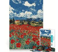 Puzzle per adulti "Casa di primavera tra i papaveri" da 1000 pezzi, gioco di abilità e ragionamento, per un divertimento lento e piacevole, con tagli precisi, pezzo da collezione 38x26cm