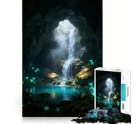 Puzzle per adulti Cascata nella grotta mistica, 1000 pezzi, gioco per l'esercizio mentale, rilassante, da assemblare, (38x26cm)