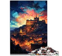 Puzzle per adulti, Castello di Edimburgo, 1000 pezzi, 26 x 38 cm, puzzle di carta per adulti e bambini dai 14 anni, ottimo regalo per adulti e bambini