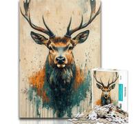 Puzzle per adulti Cervi in montagne e fiumi Puzzle 1000 pezzi per adolescenti Regali, allena il tuo cervello e le tue mani Regalo di compleanno, regali 26x38cm