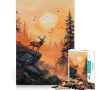 Puzzle per adulti "Cervo nella radura baciata dal sole", 1000 pezzi, gioco di logica, divertente da assemblare, taglio preciso, regalo memorabile 38x52cm