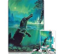 Puzzle per adulti "Ci sono coccodrilli sott'acqua", 2000 pezzi, gioco educativo, sfida giocattolo, ideale come regalo per tutta la famiglia, 70x100cm