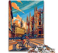 Puzzle per adulti "Ciclismo a Milano" da 1000 pezzi, aiuta il cervello a esercitare i giocattoli avvincenti per coltivare la pazienza, gioco di sfida unico, 1000 pezzi (50x75cm)