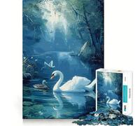 Puzzle per adulti "Cigno nella foresta" da 1000 pezzi Un gioco intelligente per la casa, con tagli precisi Decorazione murale 38x52cm