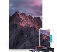 Puzzle per adulti "Cime montuose al tramonto" da 1000 pezzi, gioco di logica, divertimento rilassante, taglio preciso, lista dei desideri di Babbo Natale (38x52cm)