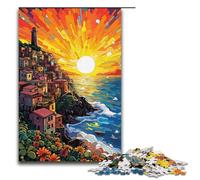 Puzzle per adulti Cinque Terre colorato da 1000 pezzi puzzle in legno per adulti e bambini dai 12 anni in su giocattolo educativo 1000 pezzi (38x26 cm)