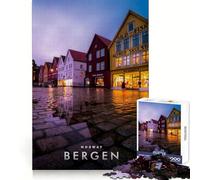 Puzzle per adulti "Città di Bergen", 1000 pezzi, per allenare la memoria, ideale per il relax e il tempo libero, con assemblaggio sicuro, perfetto come regalo di Natale (50x75cm)