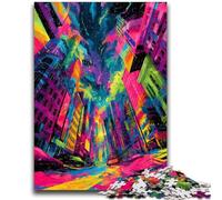 Puzzle per adulti Città psichedelica: difficili da completare ma divertenti e divertenti, decorazioni e regali unici per la casa 26x38cm