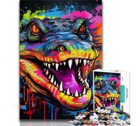 Puzzle per adulti Coccodrilli colorati, aiutano il cervello a esercitare i giocattoli avvincenti per coltivare la pazienza, regalo per compleanni 38x26cm