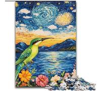 Puzzle per adulti "Colibrì nella notte stellata", 1000 pezzi Difficile, adatto a bambini dai 14 anni in su Divertimento in famiglia Ideale come regalo per tutta la famiglia (26x38cm)