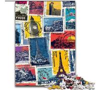 Puzzle per adulti "Collage di Parigi" da 1000 pezzi, attività divertenti per la famiglia a casa, regalo di compleanno, regali da viaggio (50x75cm)