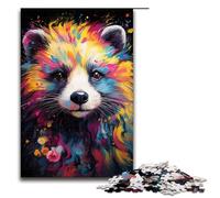 Puzzle per adulti colorato dipinto psichedelico di furetto puzzle da 1000 pezzi in legno per adulti e bambini dai 14 anni in su giocattolo educativo (dimensioni 75x50 cm)