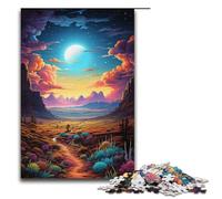 Puzzle per adulti colorato paesaggio fantasy del deserto psichedelico 1000 pezzi puzzle in legno per adulti e bambini dai 12 anni in su 1000 pezzi (38x26 cm)