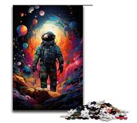 Puzzle per adulti colorato psichedelico astronauta 1000 pezzi puzzle in legno per bambini dai 12 anni in su decorazione per la casa 1000 pezzi (75x50 cm)