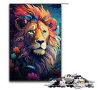 Puzzle per adulti colorato psichedelico carino arcobaleno leone puzzle in legno da 1000 pezzi per bambini dai 14 anni in su giocattoli educativi 75x50 cm