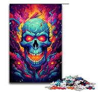 Puzzle per adulti colorato psichedelico di un teschio 1000 pezzi ottimo regalo adatto per adolescenti dai 14 anni in su 1000 pezzi (75x50 cm).
