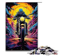 Puzzle per adulti colorato psichedelico fantasy motocicletta puzzle da 1000 pezzi in legno per adulti e bambini dai 14 anni in su giocattolo educativo 75x50 cm.
