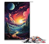 Puzzle per adulti colorato psichedelico fantasy spaziale 1000 pezzi puzzle in legno per adulti e bambini dai 12 anni in su giocattolo educativo 1000 pezzi (38x26 cm)