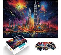 Puzzle per adulti, colore Kuala Lumpur Twin Towers, puzzle 2000 pezzi, 27,56 in x39,37 cm, puzzle con carte grigie adatto per adulti, decorazione della casa, giocattolo puzzle