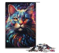 Puzzle per adulti "Colorful Art" di Cosmic Cats 1000 pezzi puzzle in legno per adulti e bambini dai 12 anni in su giocattolo educativo 1000 pezzi (38x26 cm)