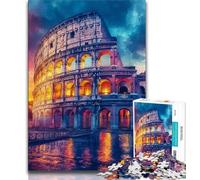 Puzzle per adulti Colosseo romano al tramonto 1000 pezzi, aiuta il cervello ad allenarsi, giocattoli avvincenti per coltivare la pazienza, adatti alle coppie, 50x75cm