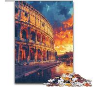 Puzzle per adulti Colosseo romano al tramonto, 1000 pezzi, perfetto per ammazzare il tempo durante le vacanze Ogni pezzo è unico Gioco divertente e stimolante per tutta la famiglia (26x38cm)