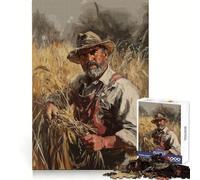 Puzzle per adulti "Coltivatore in un campo di grano", 1000 pezzi, stimolante per l'analisi, ideale per il relax e il tempo libero, con incastri precisi, perfetto come regalo invernale (50x75cm)
