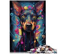 Puzzle per adulti con 1000 illustrazioni del futuro Dobermann gioco di pensiero fantastico regalo per Natale adatto per ragazzi e ragazzi dai 14 anni in su, 26 x 38 cm