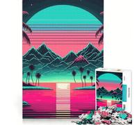 Puzzle per adulti con 1000 paesaggi al tramonto sulla spiaggia gioco rompicapo interazione genitore-figlio rafforza l'amore tra le coppie 38x26cm