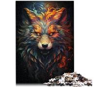 Puzzle per adulti con 1000 pezzi Art Psychedelic Wolf Divertimento in famiglia per 14 anni 26 x 38 cm