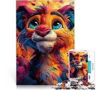 Puzzle per adulti con 1000 pezzi di arte del leone compito di pensiero perché ogni pezzo è unico, gioco di famiglia sofisticato per adolescenti dai 14 anni in su, 50 x 70 cm