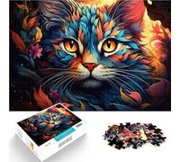 Puzzle per adulti con 1000 pezzi di arte gatta colorata puzzle taglio preciso 50x75 cm per alleviare lo stress sfida difficile per bambini dai 14 anni in su