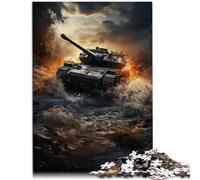 Puzzle per adulti con 1000 pezzi di azione carro armato tigre per divertimento in famiglia, 26 x 38 cm