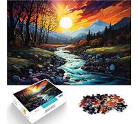 Puzzle per adulti con 1000 pezzi di giungla al tramonto colorata gioco intellettuale sofisticato ma divertente e divertente 26 x 38 cm