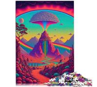 Puzzle per adulti con 1000 pezzi di natura psichedelica, compito di pensiero per sfidare l'intelligenza cerebrale, giocattolo che crea dipendenza per bambini dai 14 anni in su, 26 x 38 cm