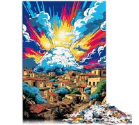Puzzle per adulti con 1000 pezzi di paesaggio difficile, 50 x 70 cm, gioco impegnativo e gioco di famiglia per adolescenti dai 14 anni in su