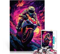 Puzzle per adulti con 1000 pezzi di puzzle MotoGP, ogni pezzo è unico, gioco di famiglia sofisticato adatto per ragazzi dai 14 anni in su, 26 x 38 cm